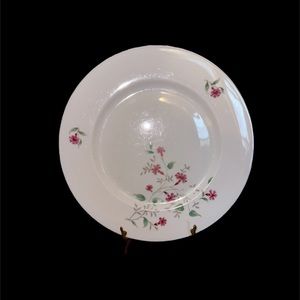 Vintage Eschenbach Porcelain 10.5" Pink Trumpet Flower Dinner Plate Rare